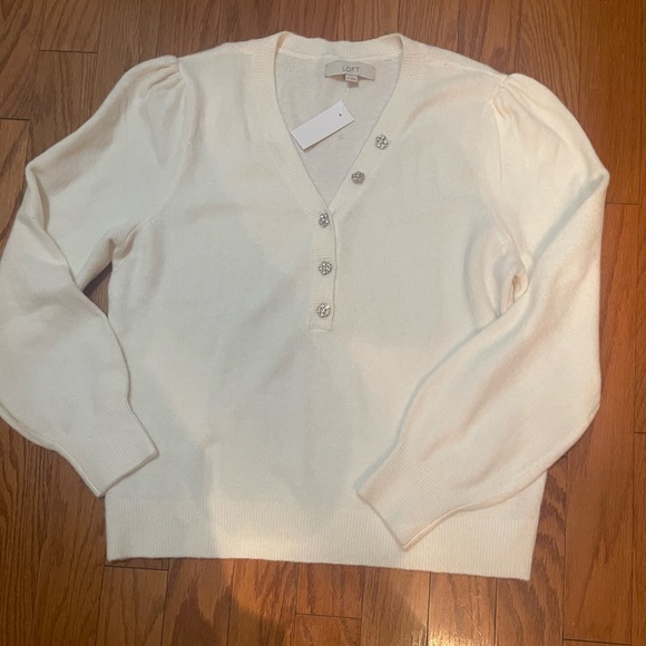 Loft Jeweled Button Sweater - Picture 3 of 9